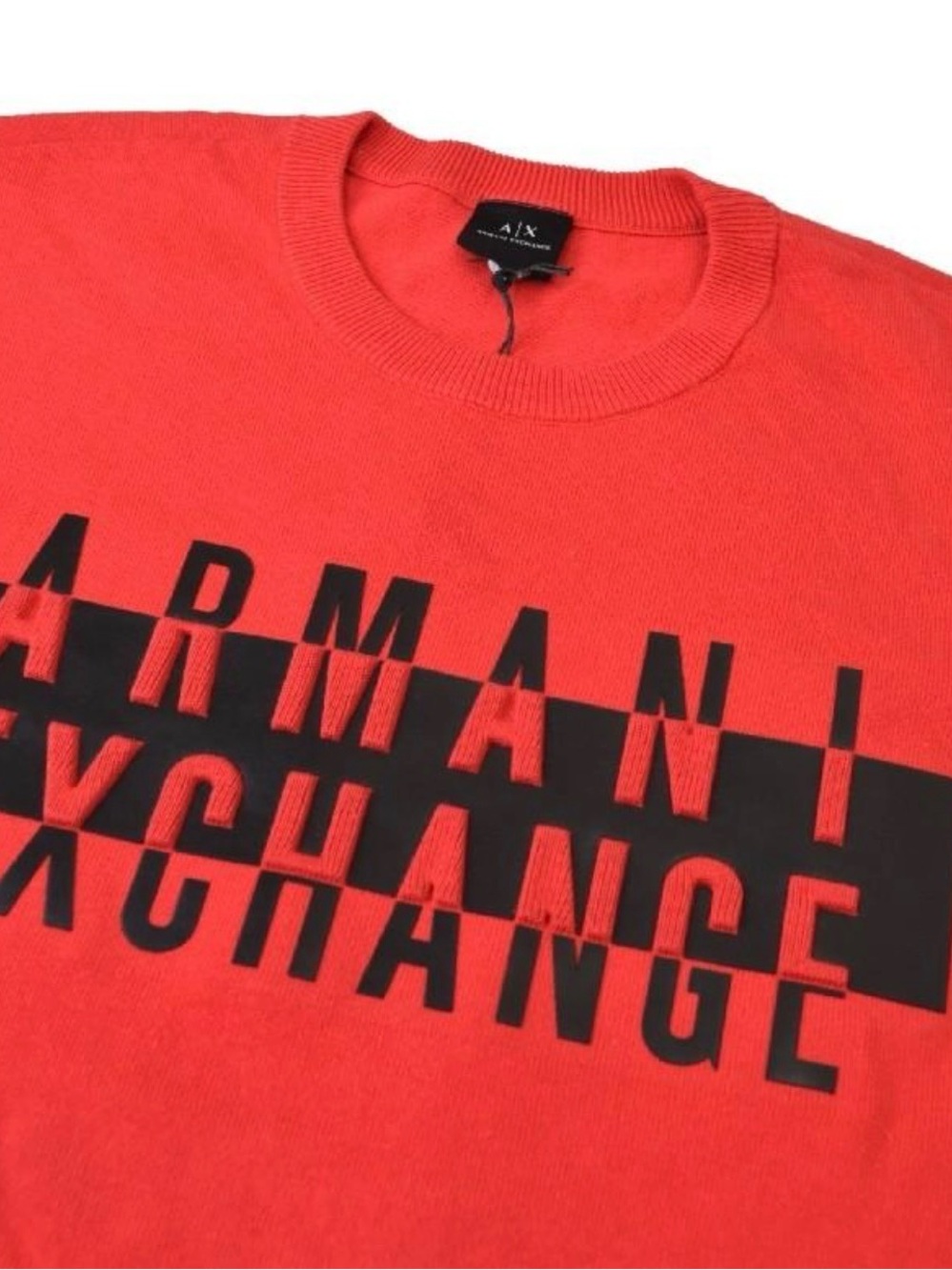 Armani Exchange A|X Red Crewneck Sweater Logo Graphic Men’s Size Medium